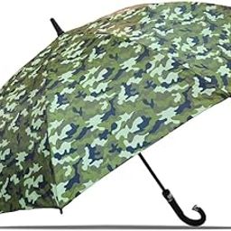 F 16, Fold Army Green Check Pattern Umbrella | Compact, Durable, Lightweight, Poly Fabric, Alloy Steel Frame | PP & ABS Handle | 37.5” Length | 6.5” Diameter | Made in India by VIBGYOR-13