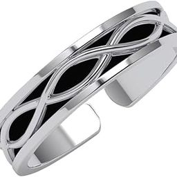 Real 925 Sterling Silver Oxidised Infinity Men Ring |Size Adjustable | Gift for Men & Boys-image-58