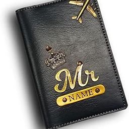 Men's Faux Leather Personalized Passport Cover Gift for Men/Gift for Love/Gift for Husband (Black)-image-2
