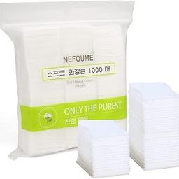 1000PCS Ultra Thin Square Cotton Pads, Makeup Facial Nail Polish Remover Pads, Lint Free Nail Wipes Facial Eye Makeup Wipes, Square Cosmetic Cotton Pads, Non-Woven Cotton Makeup Remover, Random Color-picture-54