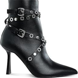 Eyelets & Studs Harness Ankle Boots-image-24
