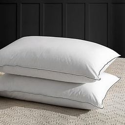 LINENWALAS Feather Pillow Standard Size, 50% Goose Duck Down & 50% Feather Neck Pillow for Sleep Well Fluffy Bed Pillow Insert with Luxury Bamboo Pillow Cover (White, 20x30 Inches)-image-28