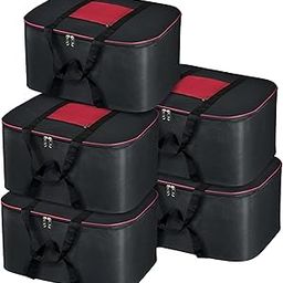 BlackB0xes 5 pcs 69 Liters Nylon Storage Bags For Clothes Large Packing Bags For Clothes Storage Home Organizer Items And Storage Bags For Travel Cloth Bag Large Big Bags For Travelling- Red & Black-image-93