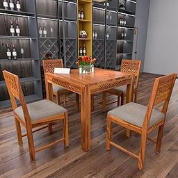 The Lovely Creation Solid Sheesham Wood Dining Set for Home,Resturant,Cafe | Perfect for Home | (Honey Finish, 4 Seater)-image-82