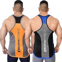 Fitness Designer Gym Stringer Vest, Gym Vest, Racer Y Back, Sports Tank Tops, Sando for Men-image-35