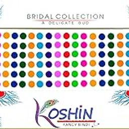 KOSHIN Multicolor Round Shape Small Size Diameter 5 mm Forehead Bindi For Women Girls Ladies - Pack of 2 | Multi Plain KumKum Bindi | Light Fabric Bindi | Tikli | Pottu | Dot | Combo Pack-image-8