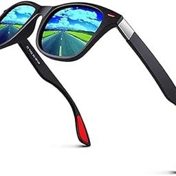 Sunglasses for Men and Women, Retro Sun Glasses with Anti-Reflective Lenses, UV Protection, Black Frame-image-27