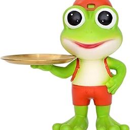 THE STYLE SUTRA Resin Frog Statue Key Holder Tray Handmade Cute Frog Decoration for Bathroom-image-3