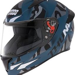 Studds Thunder Full Face Helmet D7 with Clear Visor (Matt Turquoise N4, M)-6
