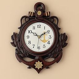 Analog Wall Clock with Glass for Living Room || Badroom || Shop || Office || Home Décor || 27 cm X 27 cm_Design-122 (Dark Brown)-image-35