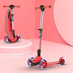 Amazon Brand Jam & Honey 3-Wheel Kids Scooter with Foldable Design, RGB Light-Up Wheels & Adjustable Handlebar – BIS Certified – Portable & Safe for Toddlers, Blue Orange (Up to 20kg)-image-5