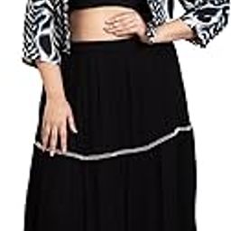 Solid Wrinkle Rayon Inner Top & Skirt with Animal Printed Blazer Plus Size Indo Western Set for Women's|Notch Lapel Collar 3/4 Straight Sleeves Cord Set|Ladies Fusion Wear-picture-0