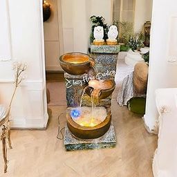 Classy Home Creation Outdoor/Indoor Water Fountain with LED Light, for Home,Office Living Room,Dining Room, Garden,Home Decor Big Size | Unique owl Water Fountain 3.5 Feet Fiber(Unbreakable)-image-71