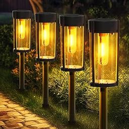 Garden Art Pack of 2 Solar Outdoor Garden Light Solar Powered Lamp Lanter Waterproof Landscape Lighting for Pathway Patio Yard Lawn Decoration (GAXLTD-267)-image-89