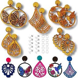 SajWorld Jewelry Making Kit, Wooden Earring Blanks (Boho)-image-70