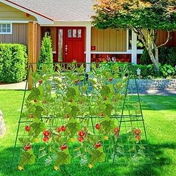 UJEAVETTE A Frame Garden Trellis Climbing Plant Support Lawn Tomatoes Cucumber Trellis-image-61