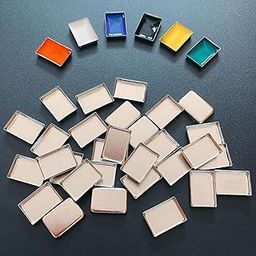 FCLUB Empty Mini Shallow Eyeshadow Metal Palette Pans for Melting Lipstick Pressed Powders - 100 Pack-44