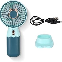 Rubak Creations Portable Mini USB Fan, Rechargeable Handheld Design with Stand, Easy to Carry and High Speed Travel Fan for Girls (Green)-image-84