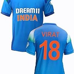 Sports Cricket New Latest Collar Neck India ODI Jersey Virat 18 T-Shirt 2025(Kid's, Boy's& Men)-image-37