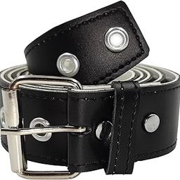 Casual Faux Leather Belt for Women | 1.5" Width | Silver Roller Buckles | Eyelet Decorations | Fashionable and Versatile (BW0025)-image-74