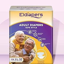 babyhug Eldiapers Unisex Adult Tape Style Diaper Extra Large - 10 Pieces-image-59