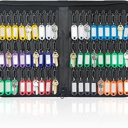 Uniclife Portable Zippered Key Case Waterproof and Fireproof Key Organizer with 54 Colorful Key Tags and Hooks Key Storage Book for Offices Real Estate Agencies Hotels and Rental Management-18