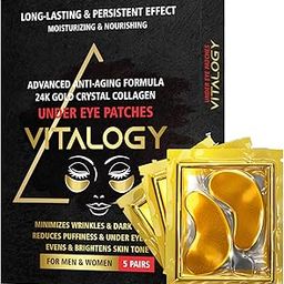Vitalogy - Under Eye Patches for Dark Circles and Wrinkles | 24K Gold Anti-Aging Mask, Pads for Puffy Eyes & Bags | Collagen Eye Mask with Natural Extracts & Hyaluronic Acid (Pack of 10 Pairs)-image-29