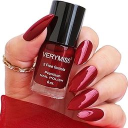 VERYMISS Premium Non UV Gel Finish Nail Polish 6ml - (Riot Red)-29