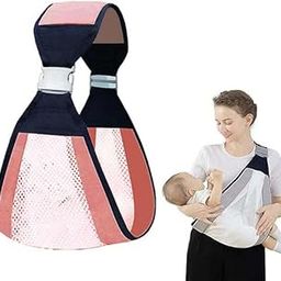 Baby Carrier Newborn to Toddler Baby Wraps Carrier Adjustable Baby Sling Lightweight Breathable Baby Carrier Wrap with Thick Shoulder Straps for 0-36 Months Infant (Pink Multi Colar)-20