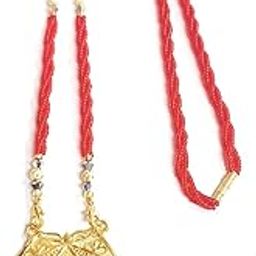 " NEW GOLDEN KALASH DESIGNE PENDENT WITH RED BUT MANGALSUTRA CHAIN FOR GIRLS | WOMENS AND TEENAGERS-image-79