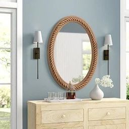 SRA Home Decor Vintage Wooden Rope Look Hardwood Oval Wall Mirror for Home Decor, Wall Mirror for Living Room, Bedroom, Bathroom, Wash Basin, Full Length, Oval, Brown (18x12 Inches Oval)-image-58