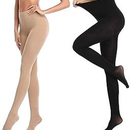 Nanoedge Stockings for Women Black & Skin Color Soft Comfortable Girls Pantyhose Stockings Free Size (28 till 34) Pack of 2-image-99