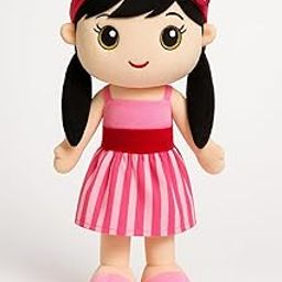 Melina Cute Soft Doll for Girls – Pink Dress Stuffed Toy with Colorful Headband – Cute Huggable Gift for Kids, 57 cm (Pink)-image-49