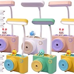 Toyshine Pack Of 6 Rechargeable Led 3 In 1 Desk Lamp With Pen Holder And Sharpener | Light For Study Room Home Office | Birthday Return Gifts Party Favors - Multicolor - Plastic-picture-12