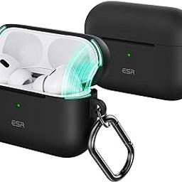 ESR for AirPods Pro 2 Case (2023/2022/2019), Compatible with AirPods Pro 2/1 Case (USB-C/Lightning Cable), Magnetic Locking Lid, Full Drop Protection, Slim and Lightweight, Cloud Series, Black-10