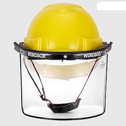 Windsor Safety Helmet Ratchet with Spring Face Shield (6X12 Inch,Yellow)-image-48
