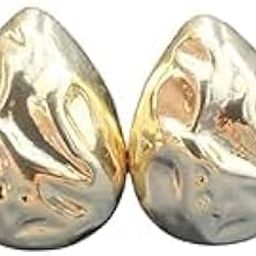 Gold Plated Teardrop Hoop Earrings, Textured Design & Elegant Shape-image-49