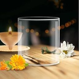 Borosilicate Glass Cover for Diya Without Diya | Diya Glass Cover Only | Diya Cover Only Without Diya (3.0 X 3.0 INCH)-84