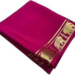 Women's Elephant Design Semi Mysore Silk Saree Handwoven Lightweight Elegant And Traditional Design Perfect for Weddings And Festivals With Matching Blouse Piece-picture-41
