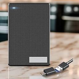 1TB External Portable 2-in-1 Type C & USB 3.0 High Speed Ultra Slim Hard Drive - Compatible with Laptop, Mac, PC,iPad, Tablet, PS4, Smart TV, Xbox, Mobile (Black) - 1TB Slim Compact Drive-30
