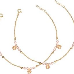Pearl And Flower Motif Silver Anklet In for Women Pure Silver 925, Sterling Silver Jewellery with Certificate of Authenticity & 925 Silver Anklet for Women-image-52