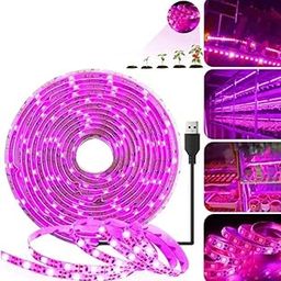 LED Grow Light Strips,Waterproof Full Spectrum Plant Grow Light, USB 16ft 300LEDs, Flexible Growing Lamp for Indoor Plants Succulents Hydroponics Greenhouse Gardening-image-80
