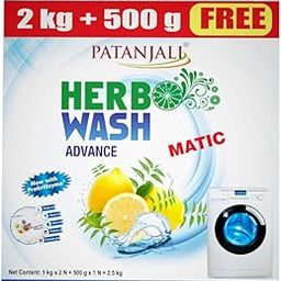 PATANJALI Advance Matic Detergent Powder 2kg+500g, Removes Tough Stains Gentle on Clothes Refreshing Fragrance, Colour-Safe, Chemical Free, Machine And Hand Wash-picture-32
