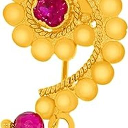 Divya Yellow Gold Nath for Women | Womens Aesthetic & Stylish 18 KT Gold Nath | Gold Fashion Jewellery for Women | Great for Gifting-image-47