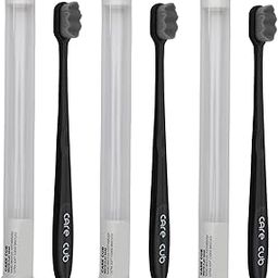 CARE CUB Black Zigzag Ultra Soft-Bristles Micro Nano 10,000 Bristle Good Cleaning Effect For Sensitive Teeth Oral Gum,Manual Toothbrush For Adults Pack Of 3-image-92