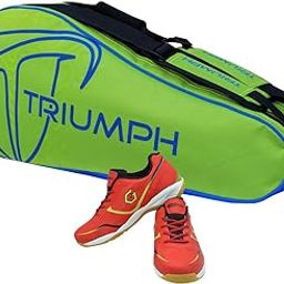 Badminton Shoe Smash Red Size-6 with Triumph Badminton Bag 303 Lime/Royal-image-71