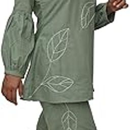 TARAKA Women's Ethnic Co-ord Set | Salmon Rose Peach Kurta and Pant Set | Notch Neck Summer Cotton Co-Ord Suit for Women-image-0