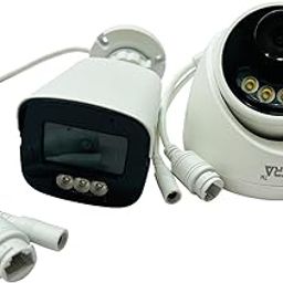 MXTRA Outdoor Security Camera with LED Lights, Night Vision,White Camera Set of 2-22