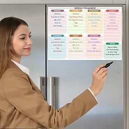 Amazon Brand - Umi Magnetic Weekly Planner for Fridge (15X11inch) with Markers & Erasers-13
