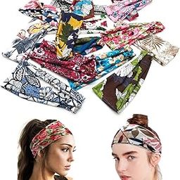 Headbands for Women Printed Floral Yoga Wide Turban Headwraps Sports Running Sweat Workout Hair Bands-image-37